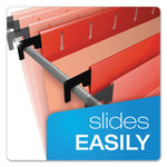 SureHook Hanging Folders, Letter Size, 1/5-Cut Tabs, Red, 20/Box