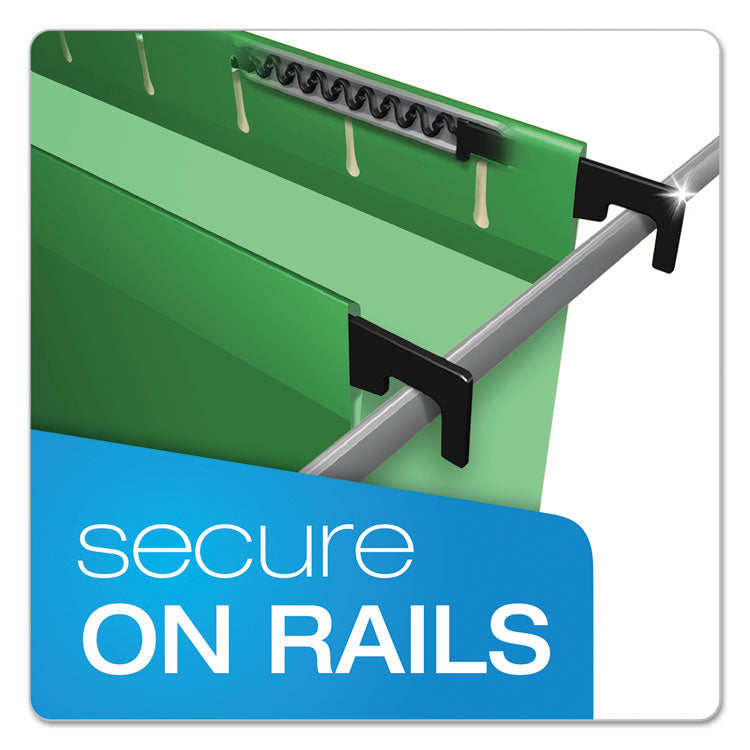 SureHook Hanging Folders, Letter Size, 1/5-Cut Tabs, Bright Green, 20/Box