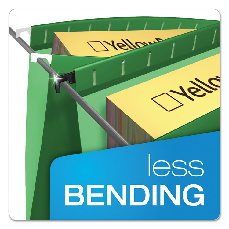 SureHook Hanging Folders, Letter Size, 1/5-Cut Tabs, Bright Green, 20/Box