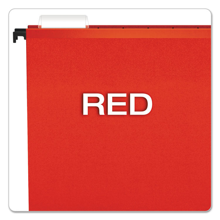SureHook Hanging Folders, Letter Size, 1/5-Cut Tabs, Red, 20/Box