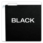 Colored Hanging Folders, Letter Size, 1/5-Cut Tabs, Black, 25/Box