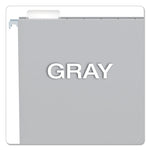 Colored Hanging Folders, Letter Size, 1/5-Cut Tabs, Gray, 25/Box