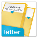 Poly Ring Binder Pockets, 8.5 x 11, Assorted Colors, 5/Pack