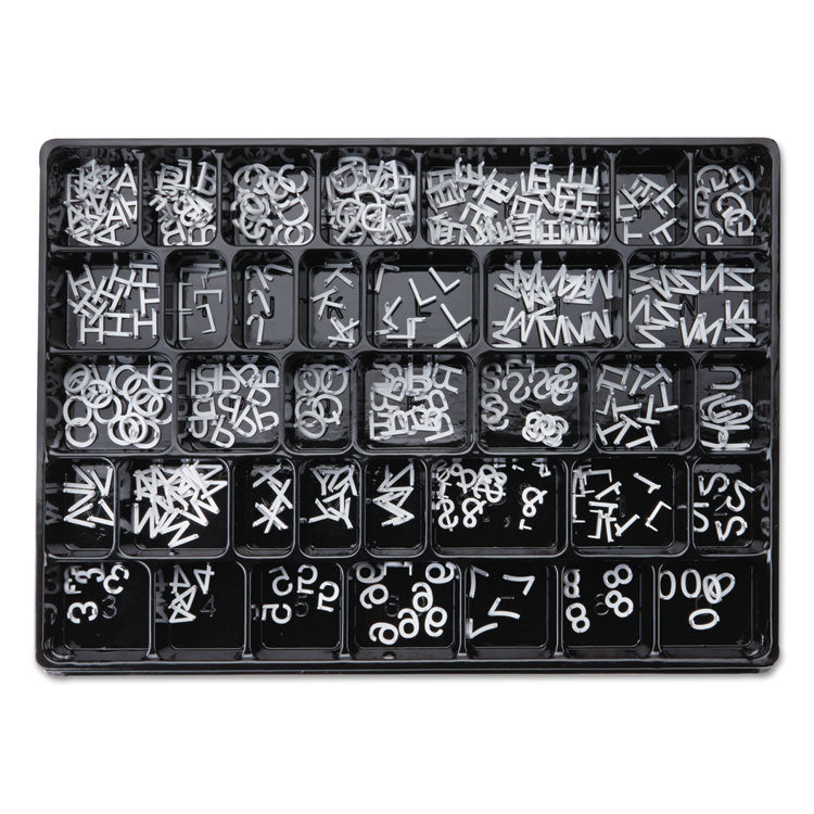 4400 Series Character Set for Felt Surfaces, 1" Tall, White Characters, 300/Set