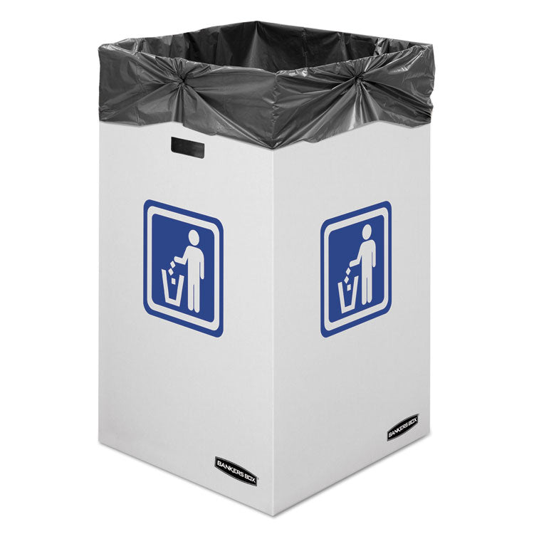 Waste and Recycling Bins, 42 gal, Corrugated Paper, White, 10/Carton