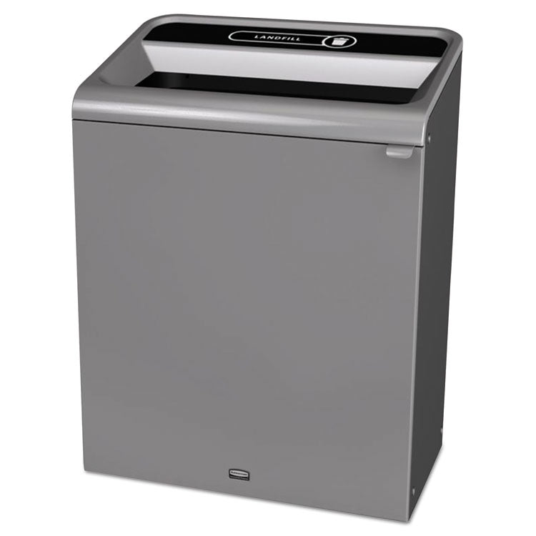 Configure Indoor Recycling Waste Receptacle, 45 gal, Metal, Gray