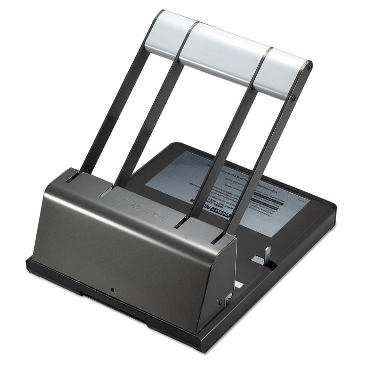 160-Sheet Antimicrobial Protected Xtreme Duty Adjustable Two- To Three-Hole Punch, 9/32" Holes, Black/silver