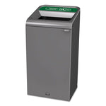 Configure Indoor Recycling Waste Receptacle, Organic Waste, 23 gal, Metal, Gray
