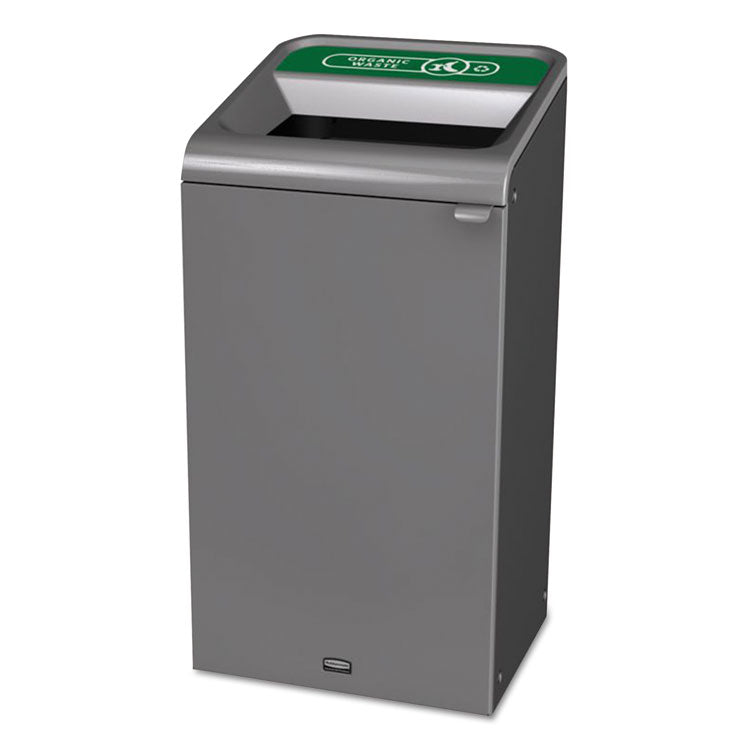 Configure Indoor Recycling Waste Receptacle, Organic Waste, 23 gal, Metal, Gray