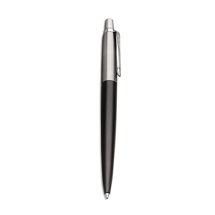 Jotter Bond Street Ballpoint Pen, Retractable, Medium 1 mm, Blue Ink, Black/Chrome Barrel