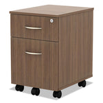 Alera Valencia Series Mobile Pedestal, Left/right, 2-Drawers: Box/file, Legal/letter, Modern Walnut, 15.88" X 19.13" X 22.88"