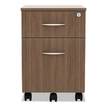 Alera Valencia Series Mobile Pedestal, Left/right, 2-Drawers: Box/file, Legal/letter, Modern Walnut, 15.88" X 19.13" X 22.88"