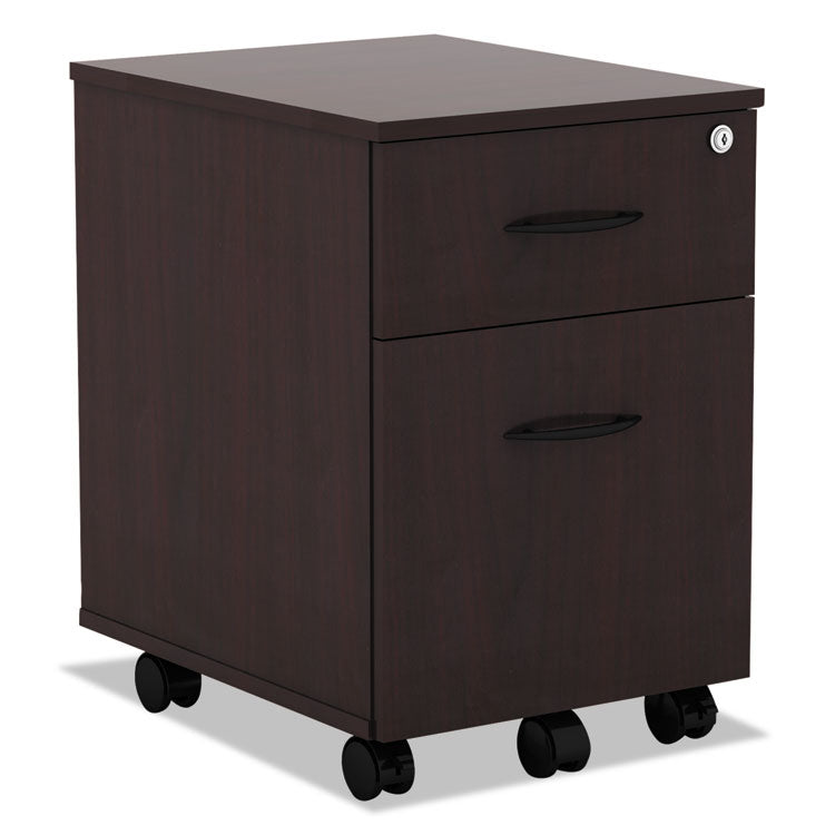 Alera Valencia Series Mobile Pedestal, Left Or Right, 2-Drawers: Box/file, Legal/letter, Mahogany, 15.88" X 19.13" X 22.88"