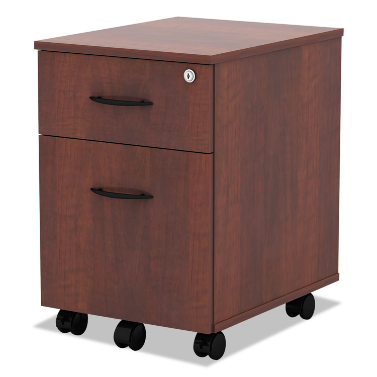 Alera Valencia Series Mobile Pedestal, Left/right, 2-Drawers: Box/file, Legal/letter, Medium Cherry, 15.88" X 19.13" X 22.88"