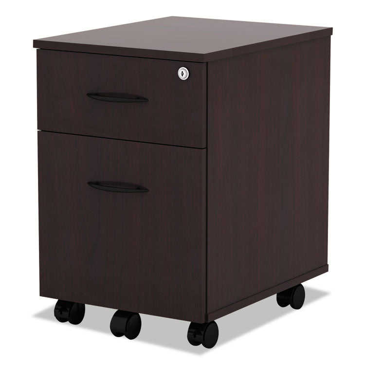 Alera Valencia Series Mobile Pedestal, Left Or Right, 2-Drawers: Box/file, Legal/letter, Mahogany, 15.88" X 19.13" X 22.88"
