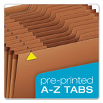 Heavy-Duty Expanding File with Reinforced Flap, 21 Sections, Elastic Cord Closure, 1/3-Cut Tabs, Letter Size, Redrope