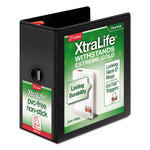 XtraLife ClearVue Non-Stick Slant-D Ring Binder, 3 Rings, 5" Capacity, 11 x 8.5, Black
