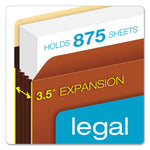 Heavy-Duty File Pockets, 3.5" Expansion, Legal Size, Redrope, 25/box