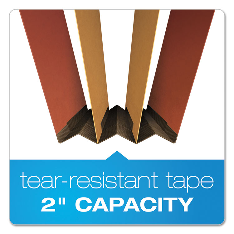 Six-Section Pressboard Classification Folders, 2" Expansion, 2 Dividers, 6 Fasteners, Legal Size, Red Exterior, 10/Box