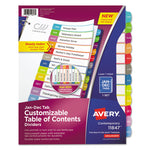 Customizable TOC Ready Index Multicolor Tab Dividers, 12-Tab, Jan. to Dec., 11 x 8.5, White, Contemporary Color Tabs, 1 Set
