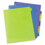 Durable Preprinted Plastic Tab Dividers, 12-Tab, A To Z, 11 X 8.5, Assorted, 1 Set