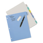 Write and Erase Big Tab Durable Plastic Dividers, 3-Hole Punched, 8-Tab, 11 x 8.5, Assorted, 1 Set