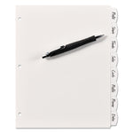 Write and Erase Big Tab Durable Plastic Dividers, 3-Hole Punched, 8-Tab, 11 x 8.5, White, 1 Set