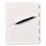Write and Erase Big Tab Durable Plastic Dividers, 3-Hole Punched, 5-Tab, 11 x 8.5, White, 1 Set