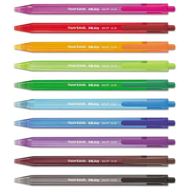 InkJoy 100 RT Ballpoint Pen, Retractable, Medium 1 mm, Assorted Ink and Barrel Colors, 20/Pack