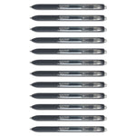 Inkjoy Gel Pen, Retractable, Medium 0.7 Mm, Black Ink, Black Barrel, Dozen