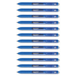 Inkjoy Gel Pen, Retractable, Medium 0.7 Mm, Blue Ink, Blue Barrel, Dozen