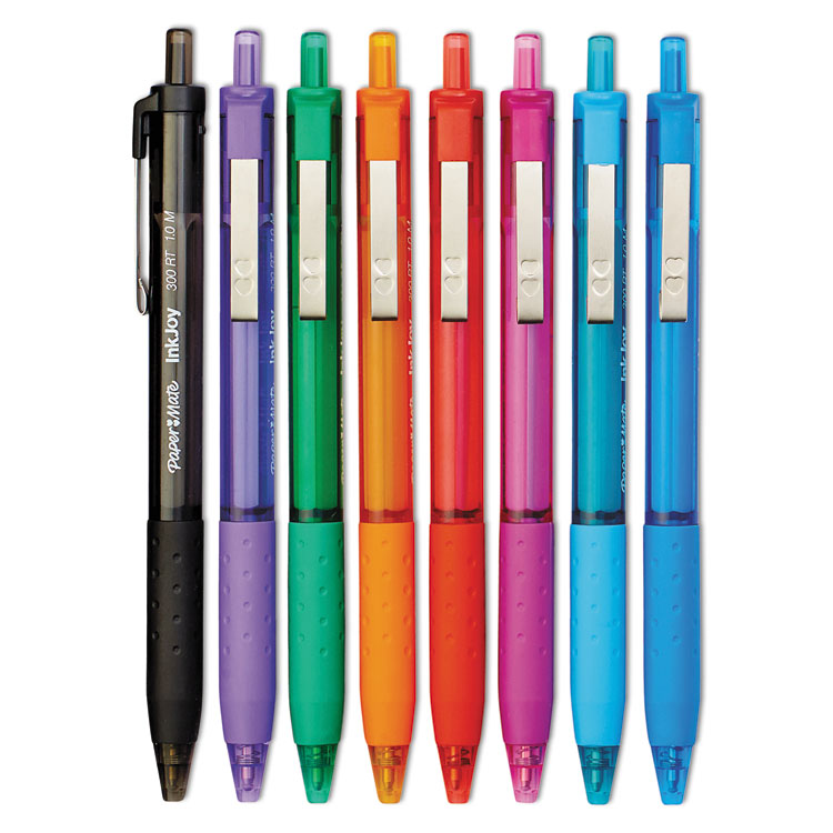 InkJoy 300 RT Ballpoint Pen, Retractable, Medium 1 mm, Assorted Ink and Barrel Colors, 8/Pack