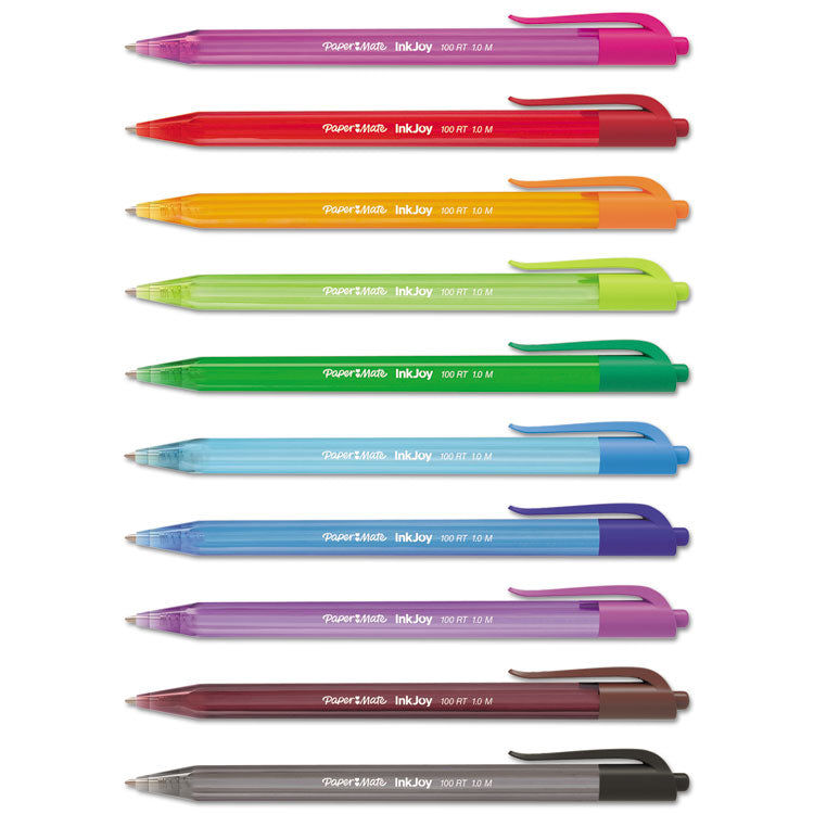 InkJoy 100 RT Ballpoint Pen, Retractable, Medium 1 mm, Assorted Ink and Barrel Colors, 20/Pack