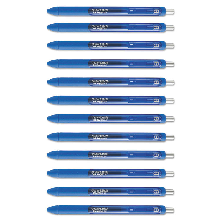 InkJoy Gel Pen, Retractable, Fine 0.5 mm, Blue Ink, Blue Barrel, Dozen