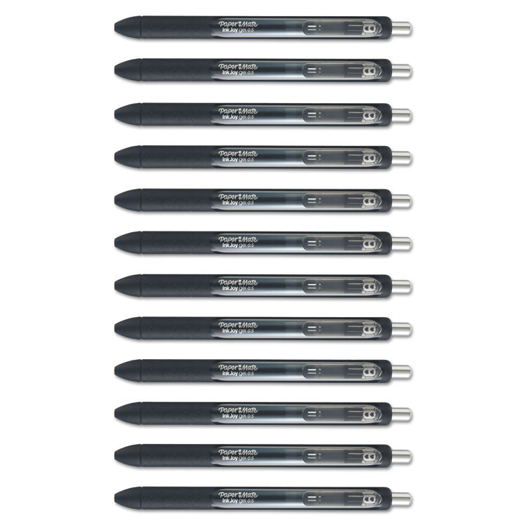InkJoy Gel Pen, Retractable, Fine 0.5 mm, Black Ink, Black Barrel, Dozen