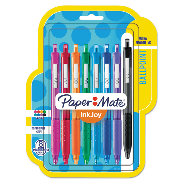 InkJoy 300 RT Ballpoint Pen, Retractable, Medium 1 mm, Assorted Ink and Barrel Colors, 8/Pack