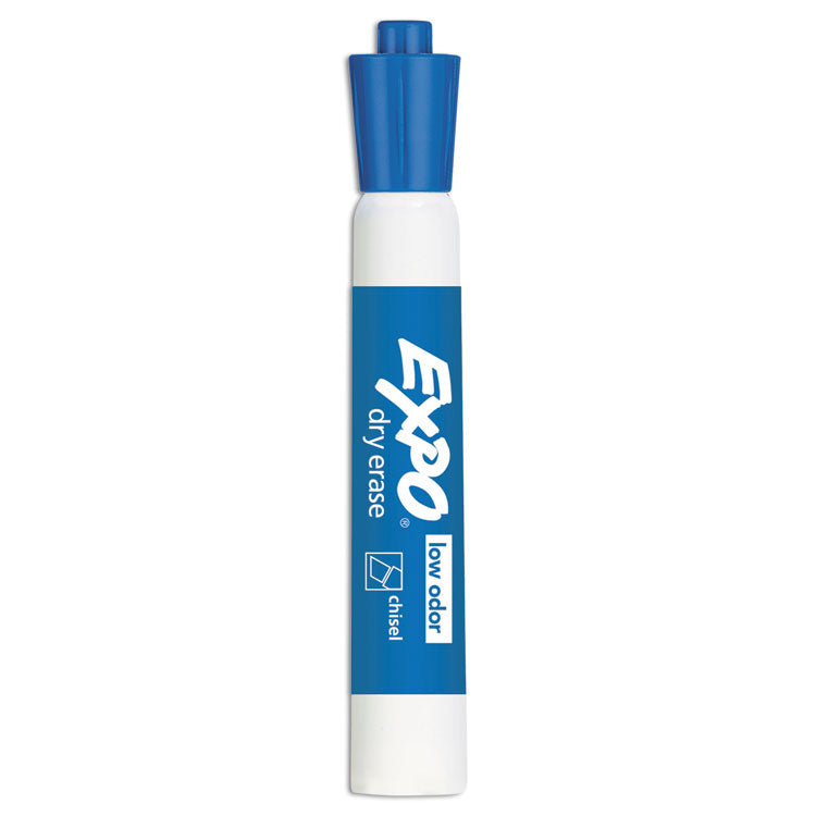 Low-Odor Dry-Erase Marker, Broad Chisel Tip, Blue, Dozen