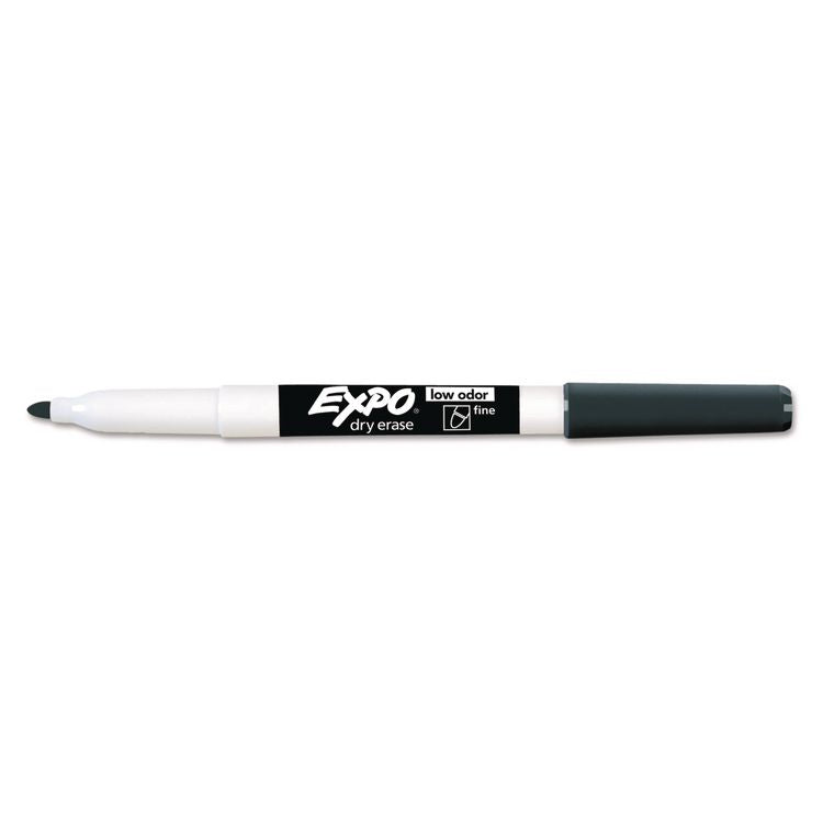 Low-Odor Dry-Erase Marker, Fine Bullet Tip, Black, Dozen