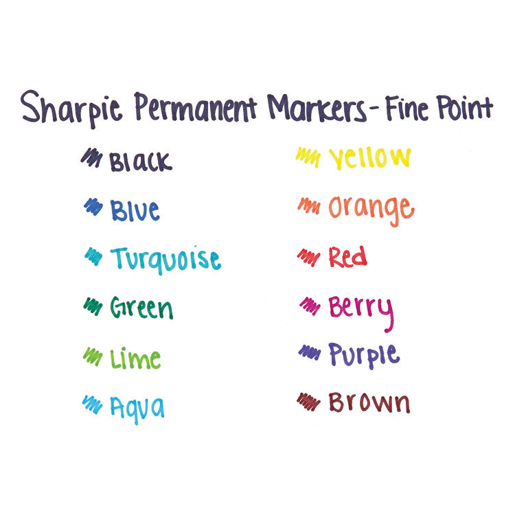 Fine Tip Permanent Marker, Fine Bullet Tip, Red, Dozen