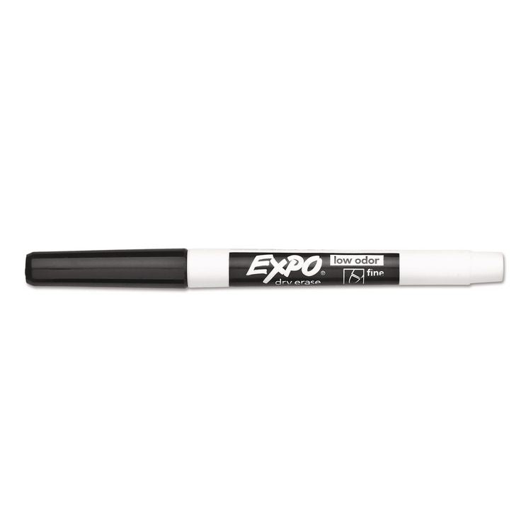 Low-Odor Dry-Erase Marker, Fine Bullet Tip, Black, Dozen