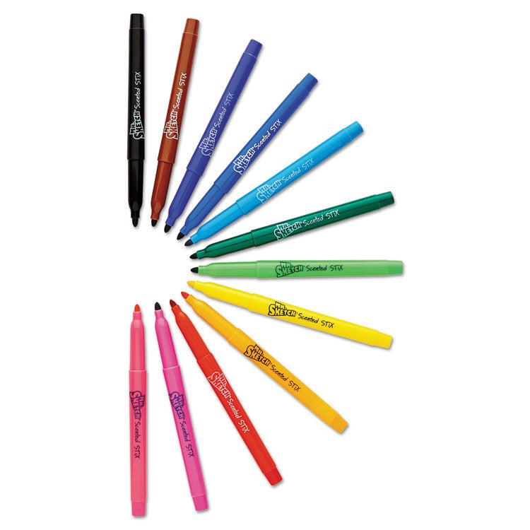 Scented Stix Watercolor Marker Set School Pack, Fine Bullet Tip, Assorted Colors, 216/set