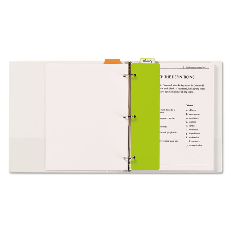 Tabbed Snap-In Bookmark Plastic Dividers, 5-Tab, 11.5 X 3, Assorted, 1 Set