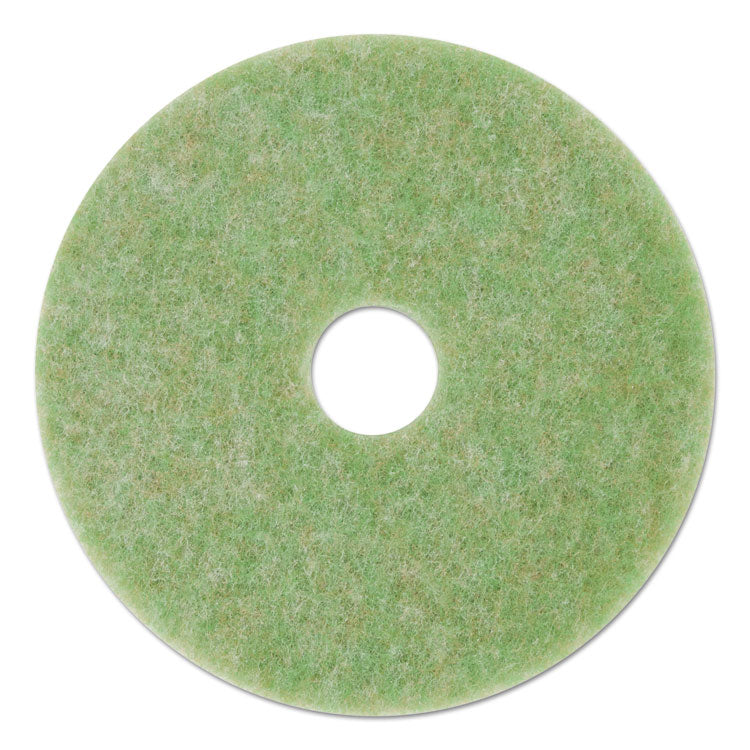 Low-Speed Topline Autoscrubber Floor Pads 5000, 20" Diameter, Green/amber, 5/carton