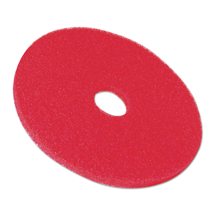 Low-Speed Buffer Floor Pads 5100, 17" Diameter, Red, 5/carton