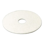 Low-Speed Super Polishing Floor Pads 4100, 13" Diameter, White, 5/carton