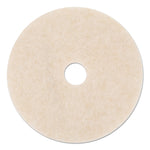 Ultra High-Speed Topline Floor Burnishing Pads 3200, 24" Diameter, White/amber, 5/carton