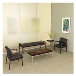 Alera Reception Lounge WL Series Three-Seat Bench, 65.75" x 22.25" x 22.88", Black Seat, Mahogany Base