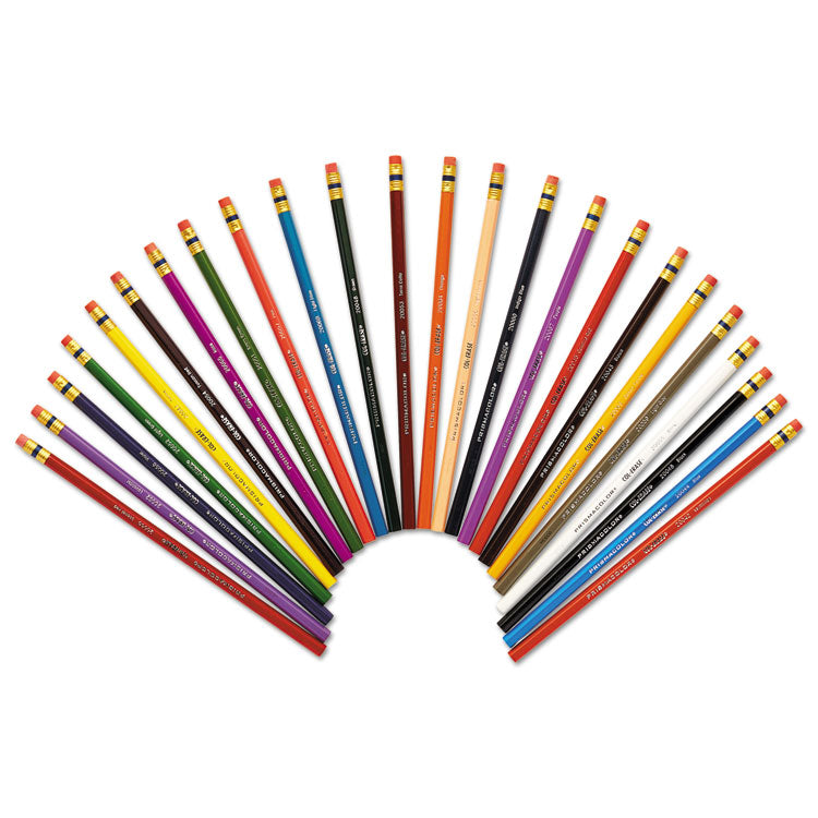 Col-Erase Pencil with Eraser, 0.7 mm, 2B, Assorted Lead and Barrel Colors, 24/Pack