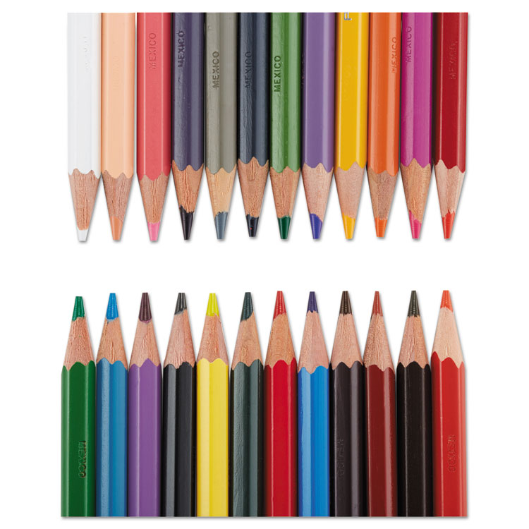 Col-Erase Pencil with Eraser, 0.7 mm, 2B, Assorted Lead and Barrel Colors, 24/Pack