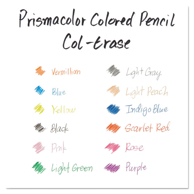 Col-Erase Pencil with Eraser, 0.7 mm, 2B, Assorted Lead and Barrel Colors, 24/Pack